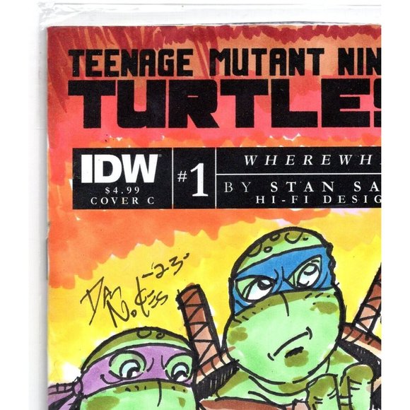ONE-OF-A-KIND HAND-DRAWN, INKED AND COLORED SKETCHCOVER COMIC by Dan Nokes TURTL - Picture 2 of 7